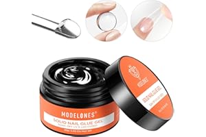 Modelones Stały klej do paznokci, 30 g do akrylowych końcówek paznokci, tipsów, sztucznych paznokci i żelu 3D, długo utrzymująca się silna przyczepność, do stosowania pod lampą UV do paznokci, DIY w