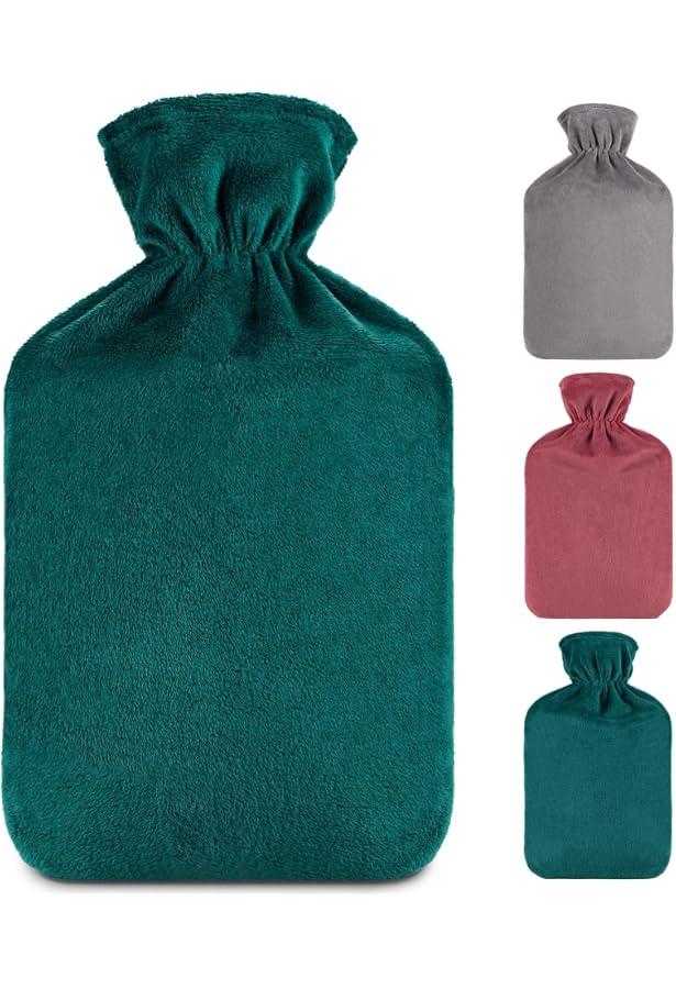 Bouillotte Eau Chaude 2 Litres Avec Housse Doudou - Pour Adultes Et Enfants | Soulage Douleurs Et Garde Au Chaud +8h