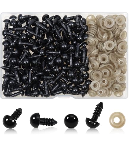 Set 40 Occhi Di Sicurezza Per Amigurumi E Peluche | Diametri Da 14 Mm A 30 Mm, Con Nasi E Rondelle | Per Cucito, Uncinetto, Creazioni Fatte A Mano