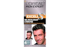 L’ORÉAL PARIS L'Oréal Men Expert Excell 5 Gel-Crème Recolorant pour Homme, Coloration des Cheveux Gris & Blancs, Sans Ammoniaque, Châtain Profond Naturel (4)