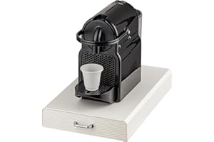 Baroni Home Porta Cápsulas de Café Profesional de 1 Cajón, Porta Cápsulas con División en Compartimentos, Capacidad 55 Cápsulas, Organizador para Cafetería con Cajón, 38x23x5 cm, Blanco 1 Cajón
