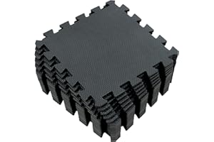 Yostrong® Puzzlematte Baby für Krabbelmatte Spielmatte Sportmatte Bodenschutzmatte - 18 Puzzle Matten Kinder Eva Schaumstoffmatte Schadstofffrei. Schwarz. YOC-Db18N