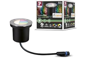 Paulmann 94274 Plug & Shine Lampe d'extérieur LED Zigbee encastré de sol RGBW avec 1x3,7 Watt dimmable IP65 argent éclairage de jardin métal 3000 K
