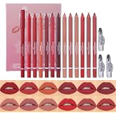 12 Colors Matte Velvet Lip Liner Set Creamy Velvet Pigmented Lip Liners Matte Lipstick (12 Pcs)