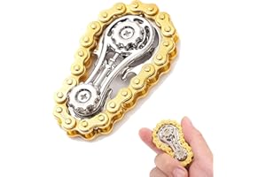 AMBEERT Bike Chain Fidget Toy, Sprocket Chain Fidget, Metal Fidget Toy, Ring Toy for Adults and Kids, Chain Sensory Toys, Stress Relief Spinning Toy Party Favors Gifts Anxiety Relief