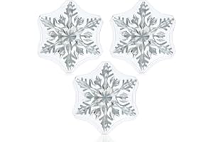 devembr Snowboard Stomp Pad, 3D Clear Snowflake Snowboarding Stomp Pads, PVC Material, 1.96" x 1.96"(5 x 5cm), 3 Pack, Transparent