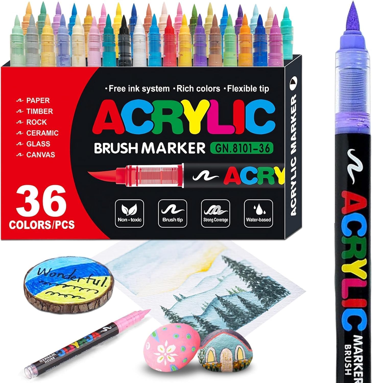 36 Colors Acrylic Paint Pens - review