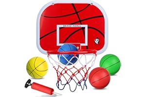 LNCOJOLM Indoor Mini Basketballkorb Basketball Hoop, kleine Bälle über Tür Small Board Hoop Spiel Set für Tür und Wandhalterung, Pool Basketball