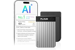 Plaud Note Pro AI Voice Recorder, Transcribe & Summarize with AI, App Control, Note Taker for Meetings & Calls, Supports 112 Languages, Ultra-Slim w/InstantView Display, Case Included, Silver
