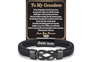 EPIRORA Birthday Gifts for Son Grandson Brother Dad Daddy Grandad Husband, Leather Bracelet Gifts for Boys Men Father's Day Christmas Valentines Day Bracelet Presents