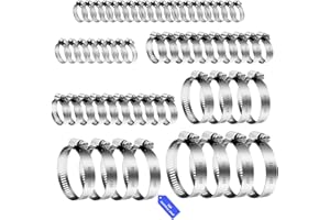 LIUHANCSQD 60 Stk Schlauchschellen Set, 6-51mm Schlauchschelle Edelstahl 304, Schlauchklemmen, Einstellbare Rohrschellen Schlauchbinder für Waschmaschine Poolschlauch Kraftstoffschlauch, 6 Größen Schellen