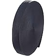 50 Meter x 38mm Polypropylene Webbing Strap - 1,4mm thick - Multi-purpose PP webbing Tape for DIY Craft Backpack Strapping Apron Bunting Bags Belts Slings etc, TKB5071 black