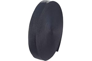 TUKA-I-AKUT 50 Metri x 38mm Cinghia in Polipropilene - spessore 1,4 mm - PP Tessuto Cinturino Nastro, di Imballaggio Fornisce Accessori di Materiali per Fai Da Te, Craft, Borse, cinghie, Nero, TKB5071-black