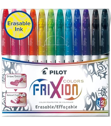 XCRPRT Lot De 9 Stylos Gel Effaçables 0,5 Mm Pour Fournitures Scolaires Et De Bureau