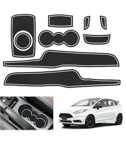 Kit Tappetini Auto Per Ford Fiesta MkVI 2008-2017 | 4 Pezzi Moquette + Gomma | Personalizzabili Con Ricamo | Made In Italy