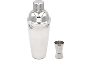 COCKTAIL7 Professionelles Cocktail-Set mit zwei Ausgießern aus Edelstahl, 20 x 40 ml und Cocktail-Shaker, 3 Stück, 70 cl, integriertes Sieb, Zubehör für Mixologie