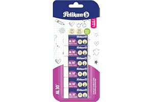 Pelikan Gomme da Cancellare, AL 30, Gomma Bianca, per Matite in Grafite, Disegno Tecnico e Artistico, Adatta ai Bambini, Confezione da 6 Pezzi, Dimensione 43x17x12mm