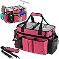 Timoxi Large Wearable Cleaning Caddy Bag with Detachable Divider, Cleaning Organizer with Handles, Cleaning Supply Tote with Adjustable Shoulder Strap&Waist Belt for Cleaners & Housekeeper