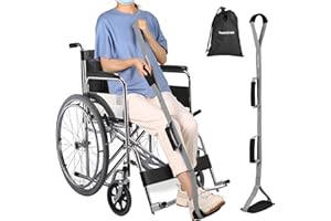 HOOMTREE 35 Inches Rigid Leg Lifter Mobility Aid for Bed,Foot Lifter Mobility Aid Easily Get in and Out of Car Wheerchair,Leg Lifter Strap for Hip&Knee Replacement Recovery,with Padded Handgrips and Foot Loop