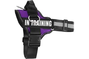 JUSTYEZI No Pull Dog Harness, Adjustable Assistance Service Dog Vest with Buckle, Reflective No-Choke Pet Vest Puppy Harness with Easy Control Handle for Training