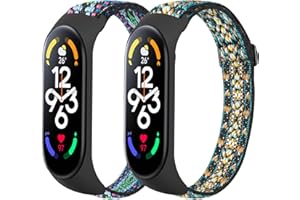 SITAFU 6 Pezzi Cinturino Compatibili con Xiaomi Mi Band 6/Xiaomi Band 7,Nylon Elastica Regolabile Braccialetto per Xiaomi Band 5 - Sport Cinturini di Ricambio per Xiaomi Mi Band 7/6/5