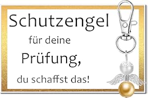 MKISHINE Schutzengel Glücksbringer Schlüsselanhänger Geschenk bevorstehende Prüfung Abitur Abschluss Diplomarbeit Master Schulabschluss Führerschein