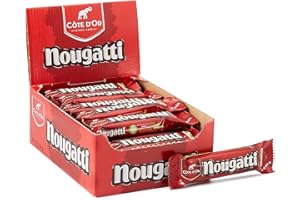 COTE D'OR Côte d'Or Nougatti - Barre de Nougat au Chocolat au Lait - Cacao 100% Durable - Présentoir de 24 barres individuelles (30 g) (L'emballage peut varier)