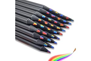 Jinpojun 12 Piezas de Lápices de Colores,Lápices de Colores de Arcoiris para Niños,Lápices Multicolores para Dibujo Artístico,para Dibujo,Colorear,Bocetos,Escuela,Aula