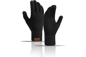 TRABIG Guanti Touch Screen Invernali Uomo e Donna, Guanti Maglia Termici, Guanti Stretch con Fodera in Pile per Unisex per Guida Corsa Digitazione Sportiva Bicicletta Campeggio