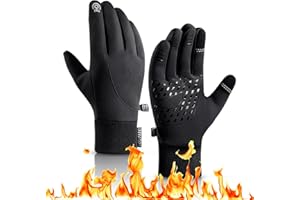 Petnice Warm Winter Gloves, Touchscreen Windproof Non-slip Thermal Gloves Cold Weather Cycling Gloves for Men Women Walking Riding Driving Cycling