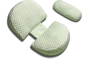 MAJOME U-förmiges Schwangerschaftskissen für schwangere Frauen, Schwangerschafts-Keilkissen für Rücken, Hüften, Beine, Bauch Verstellbare Länge und abnehmbarer Bezug