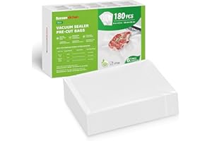 Bonsenkitchen Sacchetti Sottovuoto Alimenti, 180 Buste 20x30cm Buste Sottovuoto Alimenti, per Macchine Sottovuoto e La Cottura Sottovuoto, Senza BPA, VB33