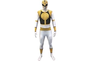 Morphsuits Disfraz de Power Rangers para hombre, tamaño adulto, blanco, L UK