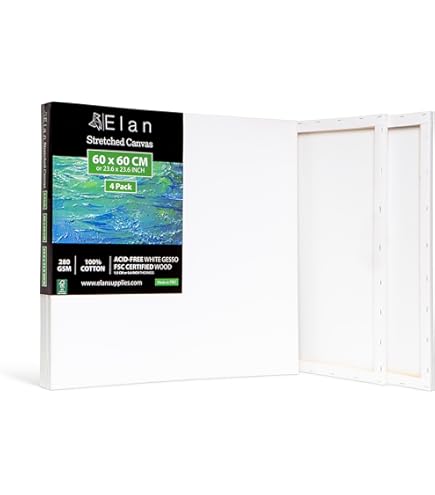 Telaio Con Tela Per Pittura 100x70 Cm - Legno Di Abete, Cotone Grana Media, Made In Italy - Ideale Per Artisti E Hobby - Foto 5