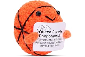 AICase Basketball Geschenke Positiver Gehäkelter Basketball Mini-Puppe Basketball zur Emotionalen Unterstützung Geschenk Emotionales Unterstützungsgeschenk für Kinder und Erwachsene Männer Frauen