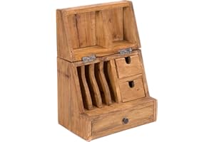 CREEDWOOD Tisch Organizer Case | klappbar, 48 cm, Mahagoni Holz | Büro Organizer, Organizer Kiste, Schreibtisch Aufbewahrung, Aufbewahrungskiste
