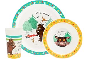 The Gruffalo - 3pc Kids Dinner Set by Polar Gear | Gruffalo Plates, Bowls Sets with Kids Cup | Dishwasher and Microwave Safe Dinnerware Set | Childrens Plates and Bowls Sets 36+ Months