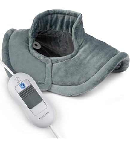 KBIBCK Weighted Neck And Shoulder Heat Pad, Heat Pad For Neck And Shoulder With Over-Heating Protection, Machine Washable, Electric Neck Heating Pad For Men Women Elderly (58 * 42cm, Dark Gray