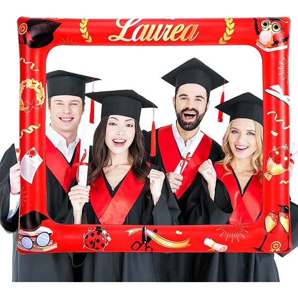 Accessori per photo booth di laurea: cappelli, occhiali, diploma - set da 7 pezzi - Italia