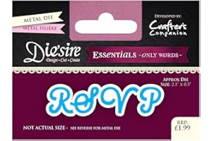 Crafter's Companion Diesire-Essentials Only Words-RSVP, Metal, 6.3 x 9.7 x 0.1 cm