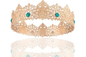 LEEMASING King Men Tiara Krone Imperial Mittelalter Stirnband Kristall Festzug für Hochzeit Halloween Messe Kostüm Geburtstag