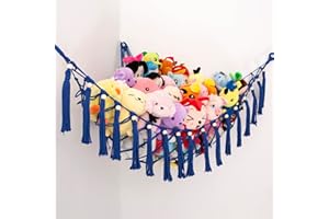 YKBU Stofftier-Hängematte zum Aufhängen handgefertigt, groß Spielzeug Hängematte Organizer Stofftiere Ecke Plüschspielzeug