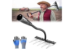 GIENSLRU Rateau De Désherbage Berthaus, 5/6/7/8 Dents Rateau Bertaus, Râteau De Jardin en Métal Très Résistant, Outil De Râteau De Désherbage pour Désherber/Ameublir/Semence (5 Dents)