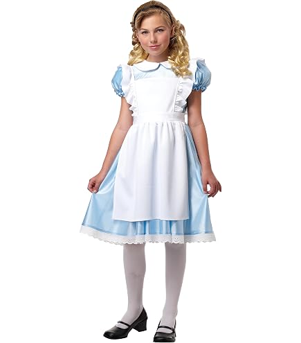 Wicked Costumes Alice Im Wunderland Kostüm Für Mädchen – Klassisches Märchenbuch-Outfit Mit Kleid & Stirnband