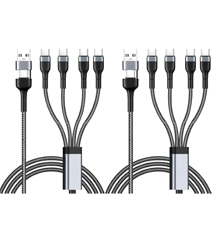 CERRXIAN USB-C Splitterkabel 1 Auf 6 – 1,5 M, Mit Datenübertragung Für Festplatten, Unterstützt Laden