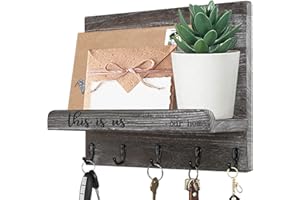 AOAOPQ Key Holder for Wall Decorative with Key Hooks Wall Mounted for Hanging Rustic Wood Key This is us Organizer for Entryway Living Room Bedroom Kitchen Hallway Key Hanger Antique Black
