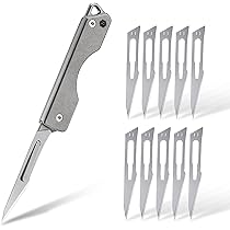 KeyUnity KK06 Mini Coltello Pieghevole EDC In Titanio – Affilato E Leggero (6g) Con Foro Portachiavi
