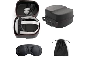Digicharge Futerał do Meta Quest 3S / Quest 3 / Quest 2, twardy futerał do przechowywania zestawu słuchawkowego i kontrolerów Oculus Quest 2 VR z wykończeniem Black Diamond (do wyboru kompatybilność z