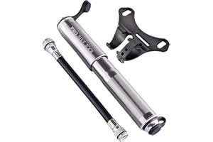 PRO BIKE TOOL Pro-Bike Tool Mini Pompe à vélo avec jauge – Compatible avec Presta et Schrader – Gonflage précis – Kit de Montage Inclus – 100 PSI