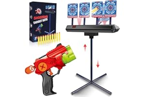DX DA XIN Giochi di Tiro al Bersaglio Elettrico con Rosso Pistola Giocattolo per Nerf Dardi per Ragazzi Gioco da Giardino All'aperto Regalo Compleanno Natale per Bambini 4 5 6 7 8 9 Anni